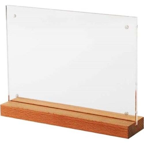 A5 Wooden Picture Frame label frames Sign Price Card Display Stand Table Signage Rack menu list advertising Photo holder Desktop