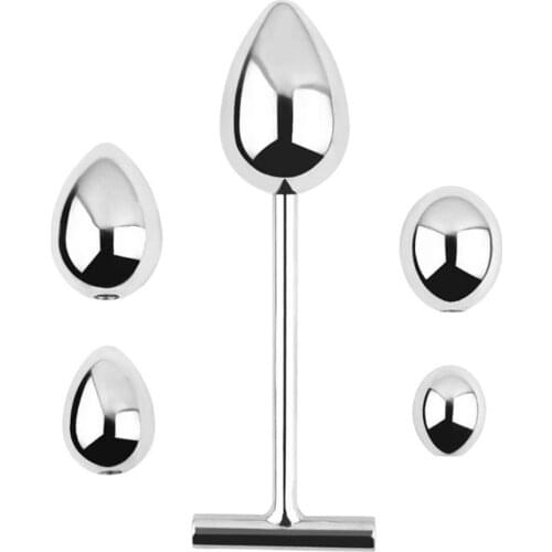 Stainless Steel Anal Plug 5 Balls G Spot Wand Massager Metal Butt Plug Dilator Prostate Massager Adult Anal Sex Toys for Couple