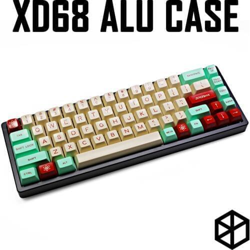 Anodized Aluminium case for xd68 65% pcb custom keyboard acclive angle black silver grey yellow pink blue high profile