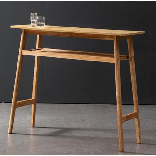 Solid Wood Bar Table 100cm High Table for Small Apartment Home Bar Living Room