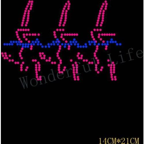 Free Shipping swimming dancers rhinestone transfer rhinestone iron on transfers design for clothinhg