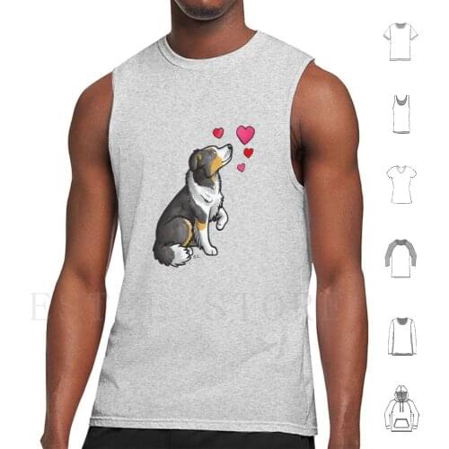 Border Collie Love Tank Tops Vest Border Collie English Shepherd Collie Collies Border Collies Bc Working Sheepdog Welsh