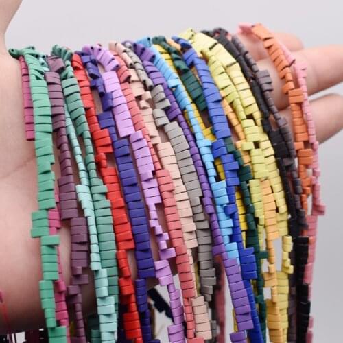 Matte Natural Stone Hematite Beads 5x2mm Two Holes Square Spacer Beads Space Loose Beads For Jewelry Making DIY Design Bracelets