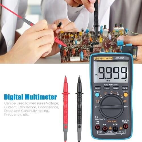 BSIDE Digital Multimeter AC DC Voltage Current 9999 Counts ZT302 Handheld Ammeter Ohm Capacitance Tester LCD Display