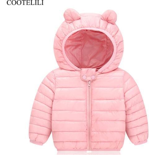 COOTELILI Cute Bear Warm Winter Coat For Girls Thicken Childrens Winter Jackets Parkas Baby Girls Boys CLothes 80-120cm