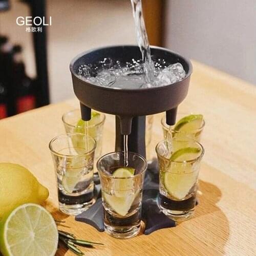 6 Glass Dispenser Holder Wine Whisky Beer Dispenser Rack Bar Accessories Liquor Dispenser Drinking Tools