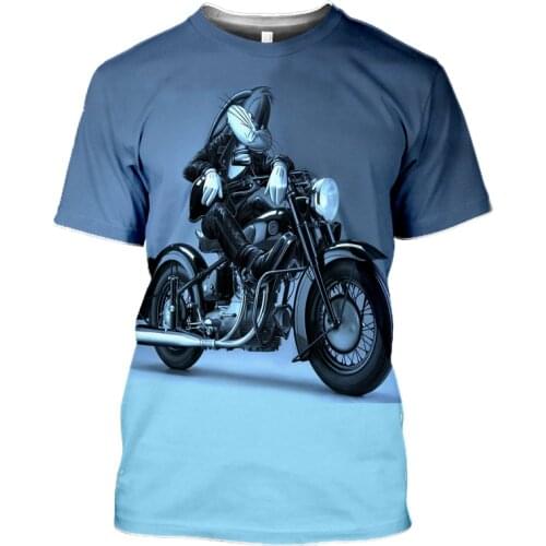 Summer men and women cartoon print short-sleeved T-shirt fashion casual T-shirt boy shirt anime rabbit 3Dt shirts new loose tops