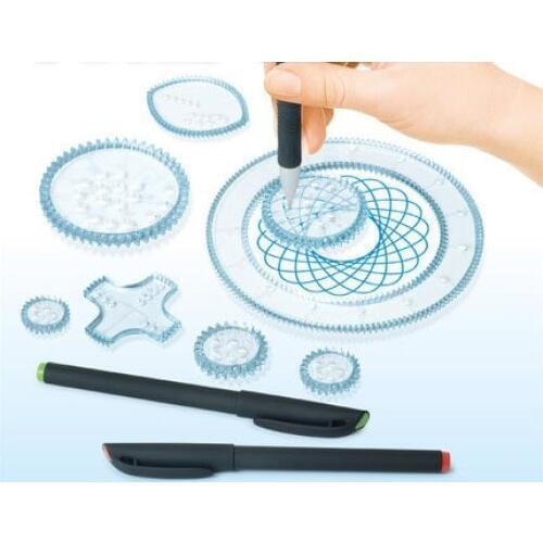 Garland Magic Set Diy Early Education Painting Tools Gear Drawing Template Ruler Paint Learning Plastic Board Unisex 2021