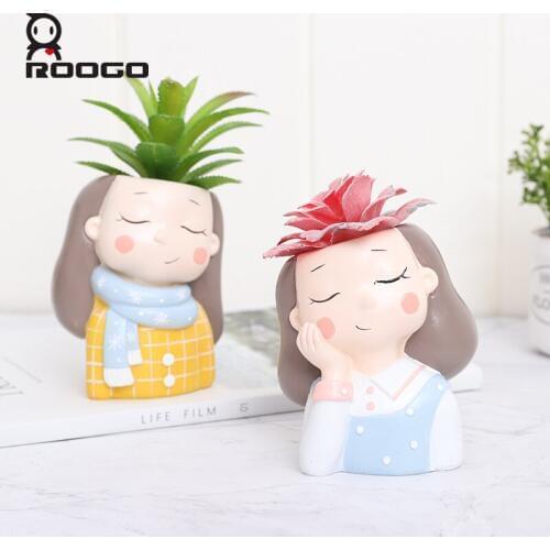 Roogo flower pot decorative succulent plant Pot wedding gifts birthday present balcony decorations home decoration accessories