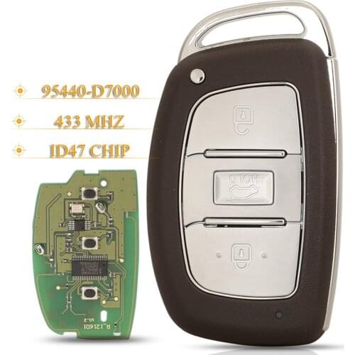 Kutery 3 Buttons Smart Remote Car Key Fob 433 MHz 95440-D7000 ID47 Chip For Hyundai Tucson 2019