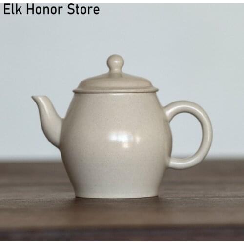 150ml Chinese Handmade Retro Plant Ash Teapot Master Cups Tea Pot Ceramics Teaware Tea Infuser Pu'er Oolong Tea Filter Kettle