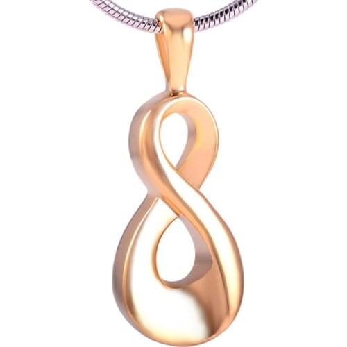MJD8053 Infinite Love Hidden Screw On the Bottom Cremation Keepsakes Memorial Jewelry Ash Necklace (GOLD)