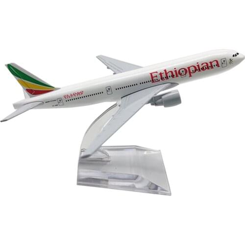 1/400 Aircraft Air Ethiopian Airlines Boeing777 16cm Alloy Plane Model Toys Children Kids Gift for Collection Decoration