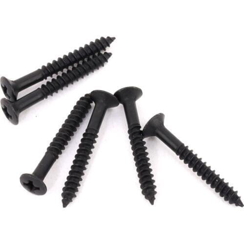 Musiclily 3*22mm Guitar Bridge Mounting Countersunk Screws, Black (20 Pieces)