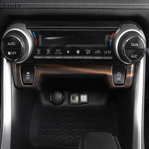 For Toyota RAV4 RAV 4 2019 2020 ABS Wood center console Sticker Seat heating button Frame Cover Trim Interior Car Accessories