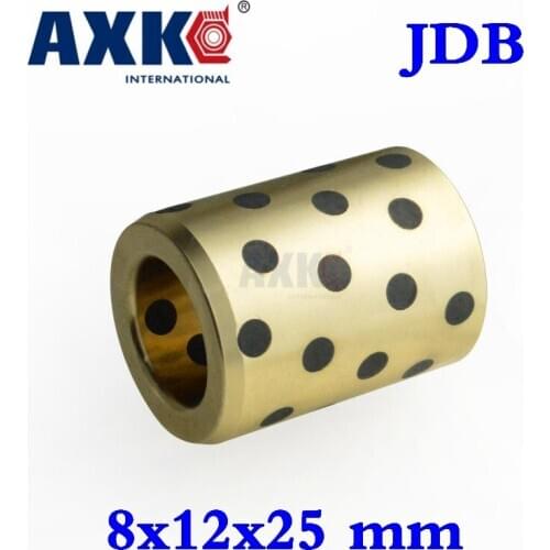 2021 New Real Rolamentos Ball Bearing Axk 8mm 8x12x25 Mm Linear Graphite Copper Set Bearing Bushing Oil Self-lubricating Jdb