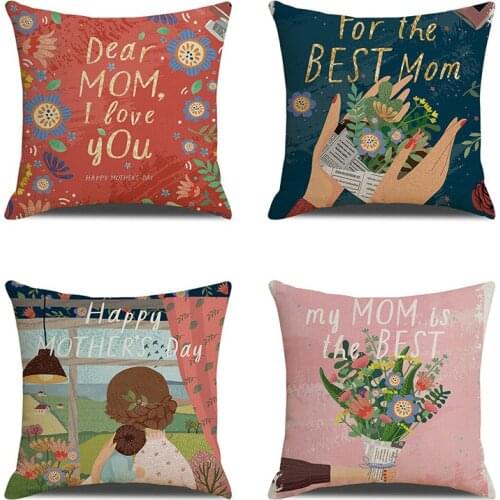 New Nordic style Mothers Day theme flowers fresh pillowcase office sofa home decoration cushion cover