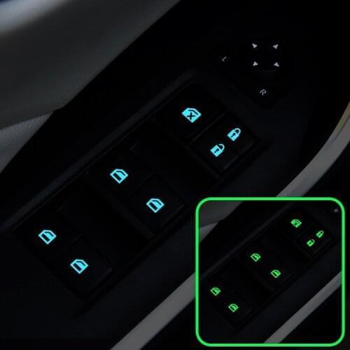 Car Door Windows Control Panel Luminous Button Sticker For Chevrolet Cruze Aveo Lacetti Captiva Orlando Epica Sail Sonic opel