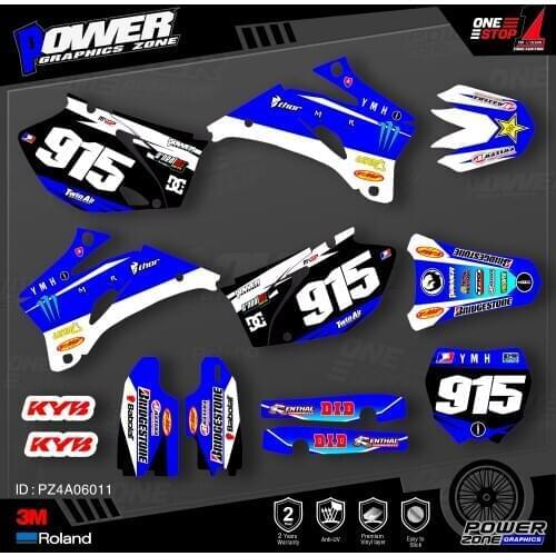 PowerZone Custom Team Graphics Backgrounds Decals 3M Stickers Kit For YAMAHA 2006-09 YZF250 450 011