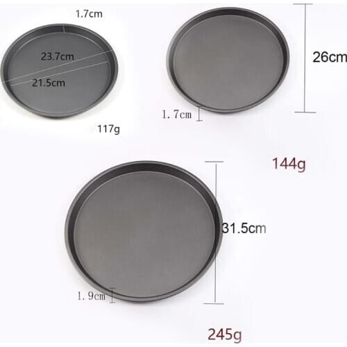 9/10/11/12-Inch Non-Stick Pizza Pan Carbon Steel Pizza Oven Tray Shallow Round Pizza Plate Pan Roasting Tin Baking Tools