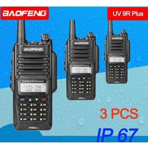 3pcs 5000mAh Baofeng BF-UV-9R plus Walkie Talkie VHF UHF Dual Band Handheld Two Way Radio 15km UV 9R Talk-Range walkie-talkies