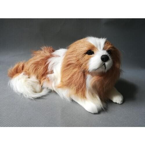 Real life toy 25x8x12cm prone dog polyethylene&furry furs brown dog model home decoration props,toy d0178