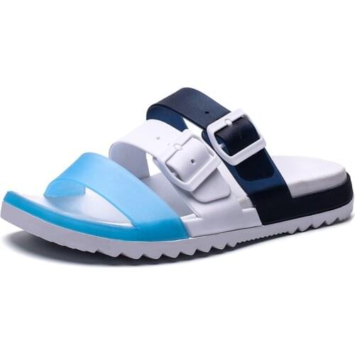Coslony Men Sandals Clogs Men Sandals 2021 buckle strap Summer Mens Summer Flip Flops Garden Beach Slippers for Mens Shoes