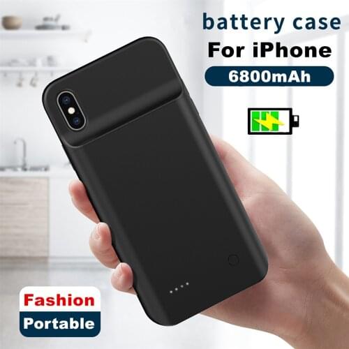 6800mAh Silicone Shockproof Battery Charger Cases For iPhone XS Max Battery Case Power Bank Cover For iPhone XR Charging Case