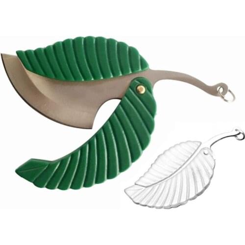 Folding leaf knife Folding Car-styling Keychain Knife Outdoor Camp Knife Mini Fold Leaf Shape Pocket Kitchen Knives Accessories