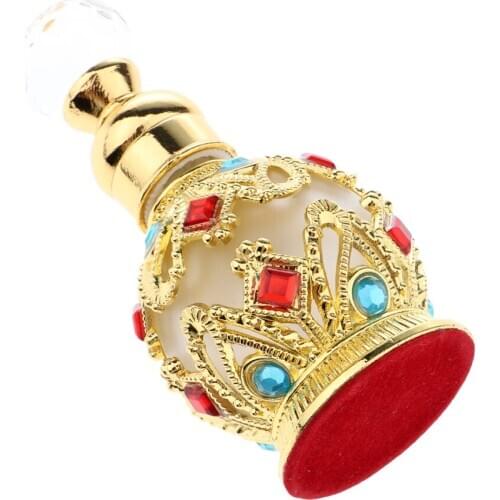 Antique Retro Rhinestones Glass Makeup Container for Perfume Essential Oil Cosmetic Bottle (15ML)