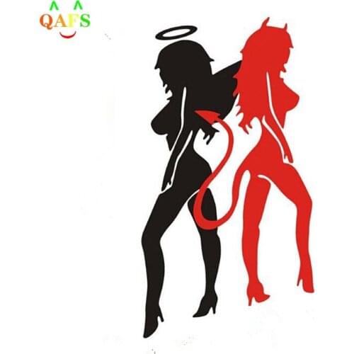 Car Styling Decal Accessories Personalized Decoraction Stickers Creative Reflective Angel Devil Waterproof Cars Stickers 14*8cm