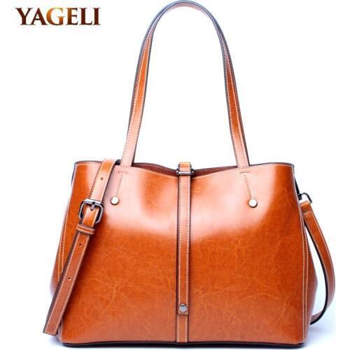 2019 Women Bag Genuine Leather Shoulder Bag For Women Ladies Handbag Solid Female Shoulder Messenger Bags Travel Fashion Sac