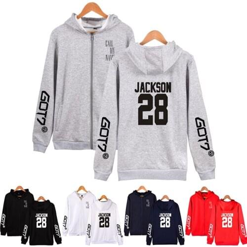 Got7 JACKSON 28 Kpop Hoodie Hoody Men Women Zipper Hoodies Jackets Long Sleeve Male Female Hooded Sweatshirts Tracksuit Tops 4XL