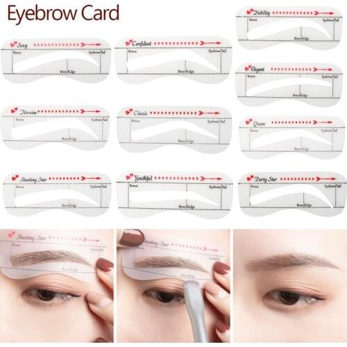 10Pcs/set Eyebrow Stencil Kit Makeup Tools DIY Beauty Eyebrow Template Stencil For Women Beauty Tools Accessories