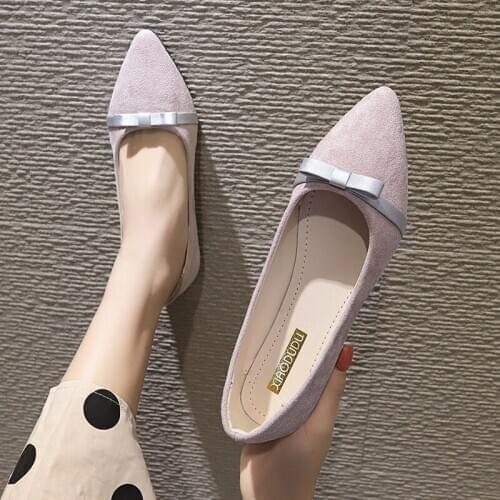 Shallow mouth Pointed flat shoes female sweet butterfly results frozen shoes wild scoop shoes womens shoes Teni Feminino W33-31