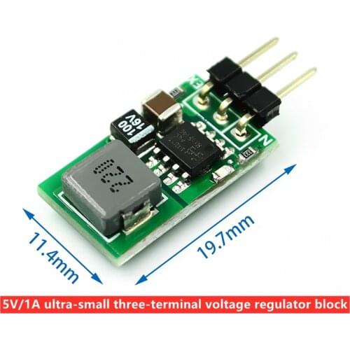 5V/1A ultra-small three-terminal voltage regulator block instead of LM7805 5.5~32V input, high efficiency, low heat