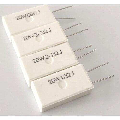 10 PCS RX27- 20W SQM Vertical Cement Resistor resistance 0.33R 0.5R 1R 2.2R 3R 4.7R 5R 6.8R 8R 10R 12R 15R 20R 22R 30R 33R 39R 4