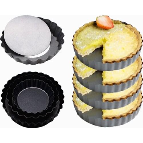 10cm Mini Pie Cupcake Muffin Pans Pie Pizza Cake Mold Non-Stick Tart Quiche Flan Pan Molds Removable Loose Bottom Round Bakeware