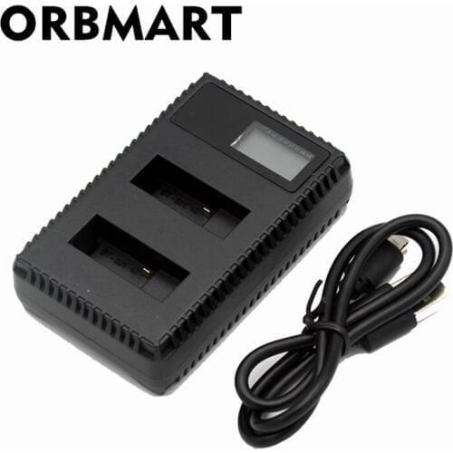 ORBMART Dual Double Ports LCD Screen Display Slot Battery Charger For Gopro Hero 5 6 7 Black Camera Charging Accessories