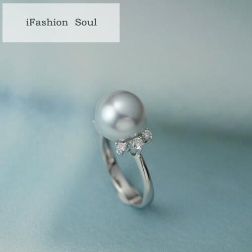 18K import Solid Yellow Gold Jewelry(AU750) Women Elegant Diamond Natural South Sea White Pearl Fashion Lady Party Jewelry Girl