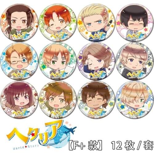 APH Hetalia World Wrinkle Badges 58mm Icons Round Buttons