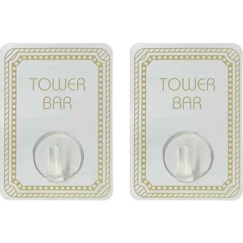 050 2pcs Fashion Imitation stainless steel color magic no trace hook Home storage hook 6*8.5cm