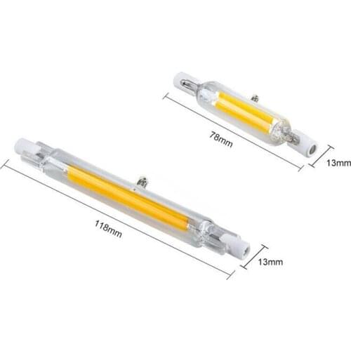 1/6/10pcs 78mm 118mm R7S COB LED Lamp Bulb Glass Tube J78 10W J118 20W Replace Halogen Lamp Light R7S Spotlight 220V Floodlight