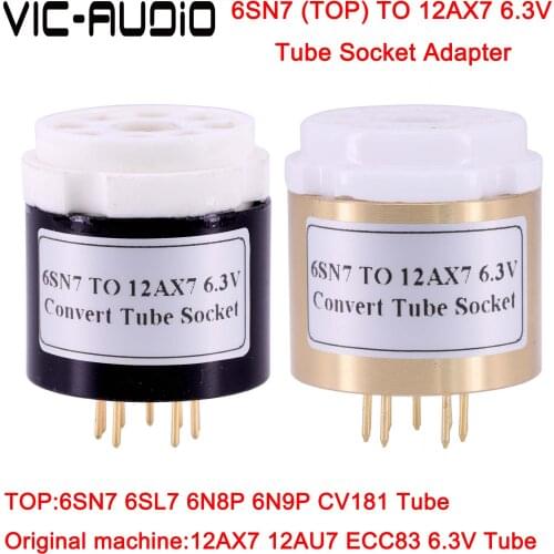 1PC 6SN7 TO 12AX7 12AU7 12AT7 ECC83 ECC82(6.3V) Electron Tube Socket Audio Vacuum Tube Adapter Socket Converter Amplifier DIY