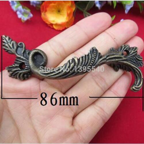 10pcs Antique Cabinet Drawer Handles Bronze Zinc Alloy Jewelry Box Knob Cabinet Cupboard Closet Pulls Shoes Box Cabinet handles