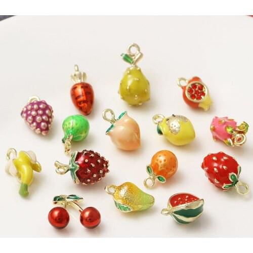 10Pcs New DIY Earrings Bracelets Necklaces And Pendants Creative Fashion High Quality Alloy All Kinds Of Fruit Accessories