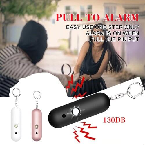130db Self Defense Siren Safety Alarm for Women Keychain with SOS LED Light Personal Alarms Personal Security Keychain Alarm