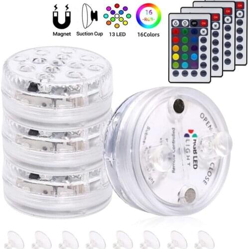 16 Colors Aquarium Led Lights With Magnet And Suction Cup Waterproof Pond Fountain Underwater LED Night Light For Fishtank Vase