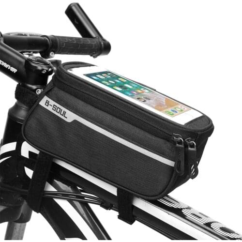 2021 Fashion Bicycle Bag Frame Front Top Tube Cycling Bag Waterproof 6in Phone Case Touchscreen Bag MTB Pack Bike Accessories