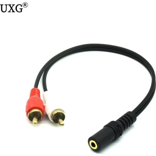 3.5mm RCA Female connector jack Stereo Cable Y plug to 2 RCA Male Adapter 3.5 Audio aux Socket connector to Headphone music wire